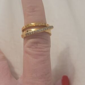 Pandora Diamond Crossover Ring Size 7